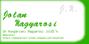 jolan magyarosi business card